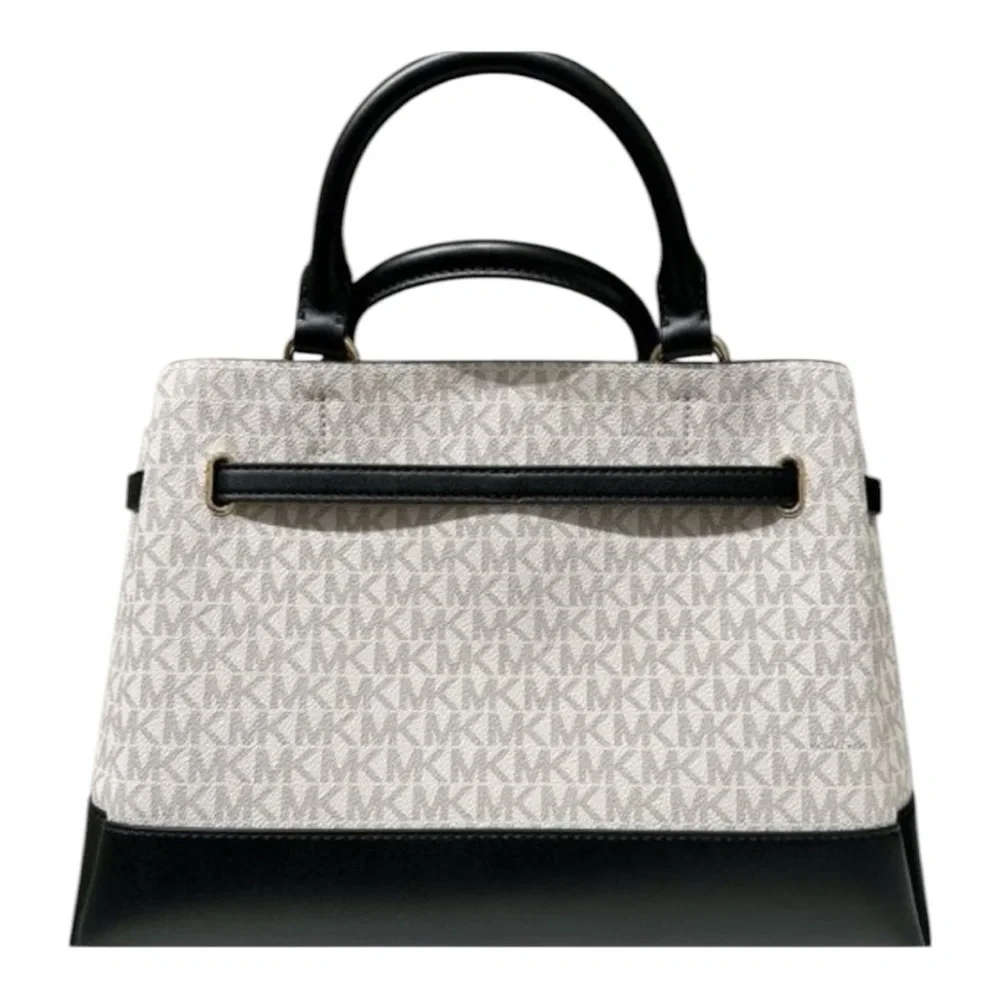 Michael Kors Reed Large Vanilla Black Satchel - Picture 2 of 9